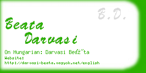 beata darvasi business card